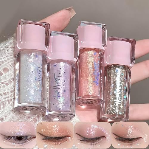 4 Farben Metallic Liquid Eyeshadow Set,Glitzer Langanhaltender Lidschatten,Wischfester Schweißfestes,Schnell Trocknender,Blinkender Formel,Farbenfroher Lidschatten Primer für Frauen 4 Farben Metallic Liquid Eyeshadow Set,Glitzer Langanhaltender Lidschatten,Wischfester Schweißfestes,Schnell Trocknender,Blinkender Formel,Farbenfroher Lidschatten Primer für Frauen von KTouler