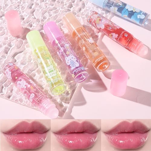Feuchtigkeitsspendendes Lipgloss-Set für Damen, glänzend, antihaftbeschichtet, langlebig, feuchtigkeitsspendend, 6 Stück von KTouler