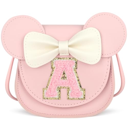KU Geschenk Mädchen Little Mouse Ear Bow Crossbody Purse, PU Mini Handtasche -Tasche Umhängetasche für Kinder Mädchen Kleinkinder für 2-8 jahre von KU