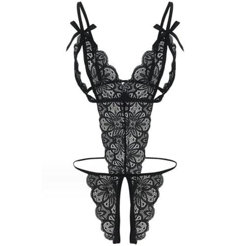 KUAIQI Dessous Damen Sexy, Sexy Body Dessous,Damen Einteiliger Dessous,für Sex Strapsen Dessous Set, Sexy Spitze Unterwäsche, tiefem V-Ausschnitt, One Piece Erotische Lingerie Negligee von KUAIQI