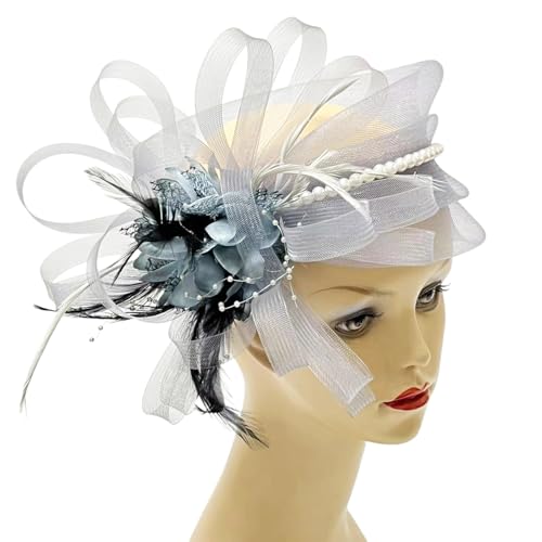 Eleganter Perlen-Fascinator, Blumen-Haarband, weich, bequem, verstellbar, Haar-Accessoire für Damen und Mädchen, erhöht den Geschmack Eleganter Perlen-Fascinator, Blumen-Haarband, weich, bequem, verstellbar, Haar-Accessoire für Damen und Mädchen, erhöht den Geschmack von KUAIYIJU