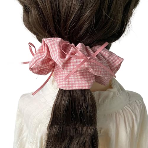 Frühlings-Haargummi mit Schleife, elastisches Gitter-Haargummi, Haargummi, Pferdeschwanz, für Mädchen, Geschenk, Haargummis für Damen, Haargummis für dünnes Haar von KUAIYIJU