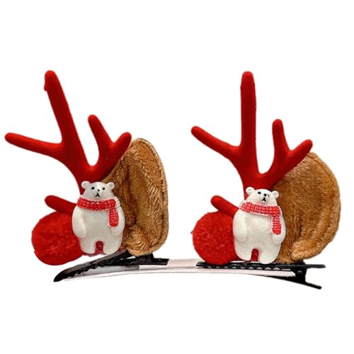 KUAIYIJU Weihnachts-Kopfschmuck Elch-Haarteile mit grünen Ornamenten für einen lustigen und festlichen Look während der Feiertags-Veranstaltung von KUAIYIJU