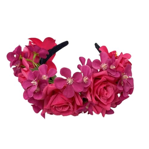 Model Show Stirnband Mit Blumen Rosendekoren Ethnisches Stirnband Für Die Braut Frühlings Stirnband Für Hochzeitsfeier Buntes Blumen Haarband Für Hochzeitsmädchen Blumen Haarband Für Mädchen Die von KUAIYIJU