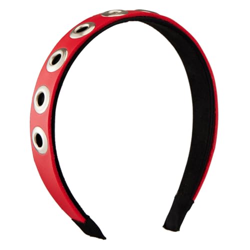 Vintage Punk Rock Haarband PU-Leder mit Haken Nieten Haarteile Unisex Haarschmuck für Partys und Festivals von KUAIYIJU