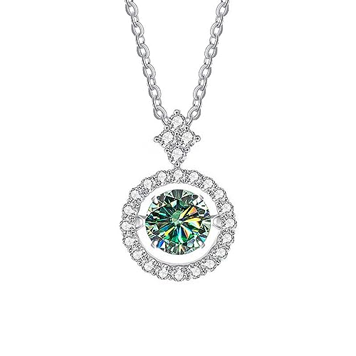 KUATBVL Mädchen Schmuckzubehör 1CT ROUND CUT D Color Diamond Halskette Moissanit Anhänger für Frauen Dekorationen von KUATBVL