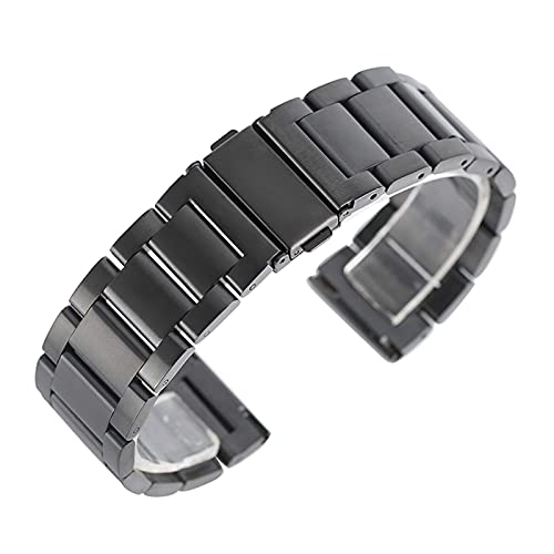 KUATBVL Uhrengurt, Edelstahl -Festgurt Männer 20 mm 22 mm 22 mm Armband Schwarz/Silber Uhrenarmband von KUATBVL