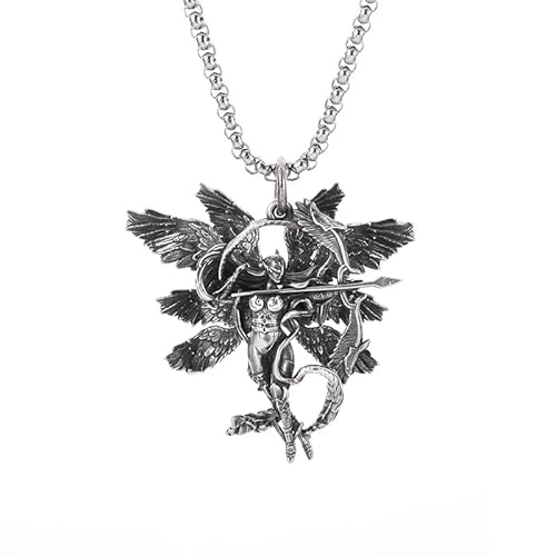 Mädchenprodukte 925 Sterling Silver Guardian Wings Crystal Ball Anhänger Erzengel Saint Gabriel Paladin Halskette Männer und Frauen christlicher Amulettschmuck - Wächterkette, Halskette für Mädchen, von KUATBVL