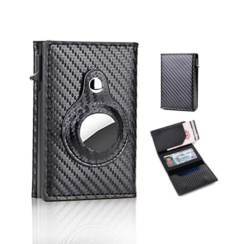 KUBDPQOR Geldbörse Herren Schlichtes Geldbeutel Herren Kohlefaser-Leder Wallet Pop-Up Kartenetui Smart Wallet Herren Geldbörsen, Ausweis- & Kartenhüllen für Herren von KUBDPQOR