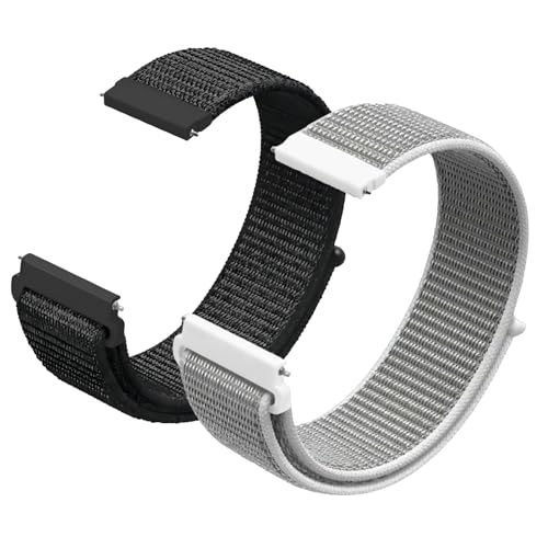 KUBFDL Nylon Fabric Uhrenarmband, 20mm/22mm mit Smartwatch Armband Schnellverschluss für Herren Damen, Verstellbare Aatmungsaktive Gewebte Sportbänder, Watch Straps für Herren Damen 2 Stück von KUBFDL