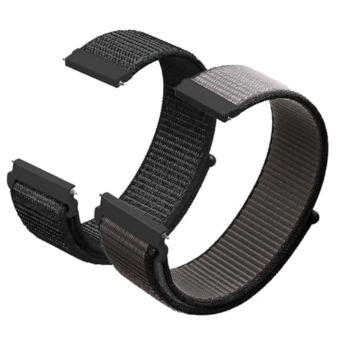 KUBFDL Nylon Fabric Uhrenarmband, 20mm/22mm mit Smartwatch Armband Schnellverschluss für Herren Damen, Verstellbare Aatmungsaktive Gewebte Sportbänder, Watch Straps für Herren Damen 2 Stück von KUBFDL