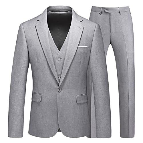 KUDMOL Herren 3-Stücke Anzug Business EIN Knopf Smoking Anzug für Männer Smoking Klassische Blazer Weste Hosen Set von KUDMOL