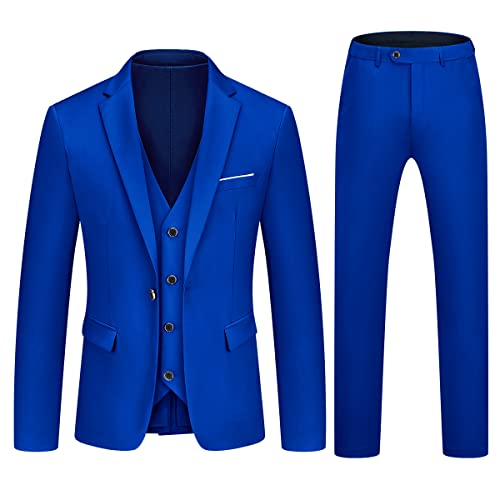 KUDMOL Herren 3-Stücke Anzug Business EIN Knopf Smoking Anzug für Männer Smoking Klassische Blazer Weste Hosen Set von KUDMOL