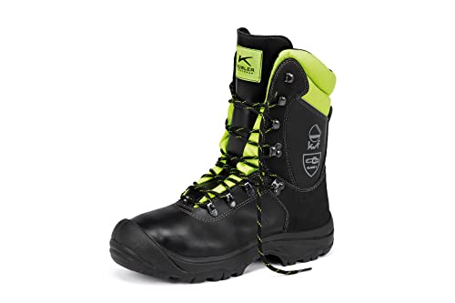 KÜBLER Workwear FOREST Schnittschutzstiefel S3 | Schnittschutzschuhe Herren Klasse 2 | Robuste Forstschuhe aus Leder | Wasserabweisend, atmungsaktiv & winddicht | Sicherheitsschuhe mit Stahlkappe von KÜBLER Workwear