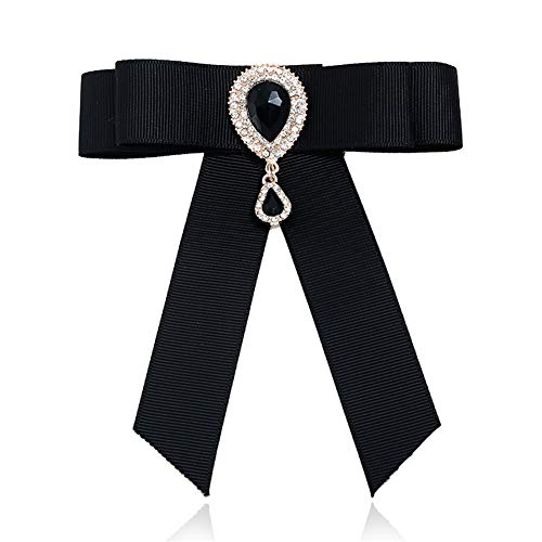 KUENG Brosche Vintage Brosche Schleife Mode-Brosche Schwarze Fliege Frauen Brosche Vorgebundene Bogen Brosche Schmuck Brosche Frauen Broschen Pins Black von KUENG