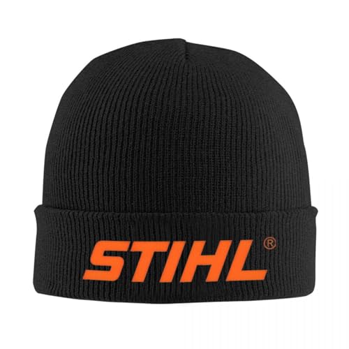 KUGEUII Damen Winter Hüte Thermal Hut Herren STIHLs Logo Beanie Hüte Straße Y2K Caps Unisex Erwachsene Outdoor Strickmütze Herbst Design Thermal Elastic Beanie Hut Geschenke für Paare von KUGEUII