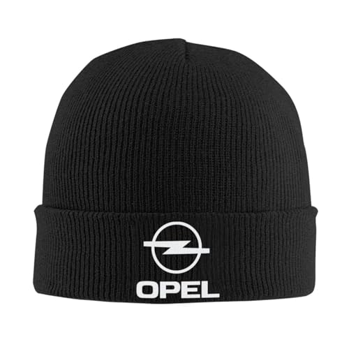 KUGEUII Mode Winterfa Thermohut Unisex Neue Opels Haube Hüte Mode Logo Beanie Hüte Bedruckte Strickmütze Winter Lustig Weiblich Männlich Gym Elastische Kappe Geschenke für Paare von KUGEUII