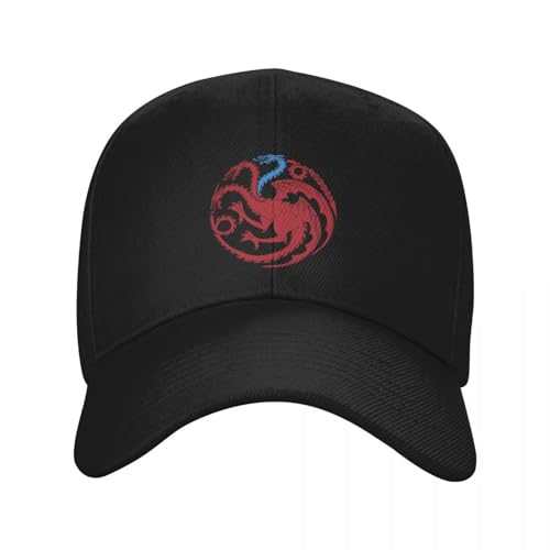 Neutrale atmungsaktive Ice Targaryen-Baseballkappe aus Reiner Baumwolle für Herren und Damen Outdoor-Sonnenkappen Game of Thrones-Rotwolf-Mütze verstellbare Polyester-Papa-Mütze Frühlingsmütze von KUGEUII