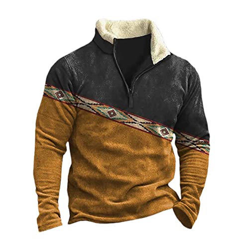 KUGO Sweatshirt Herren Frühling Herbst Stehkragen Klassisch Pullover Herren Casual Reißverschluss Outdoor Poloshirt Herren Langarm Mode Workout Streetwear Herren LP-11 XL von KUGO