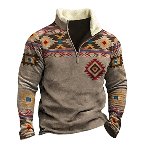 KUGO Sweatshirt Herren Frühling Herbst Stehkragen Klassisch Pullover Herren Casual Reißverschluss Outdoor Poloshirt Herren Langarm Mode Workout Streetwear Herren LP-14 L von KUGO