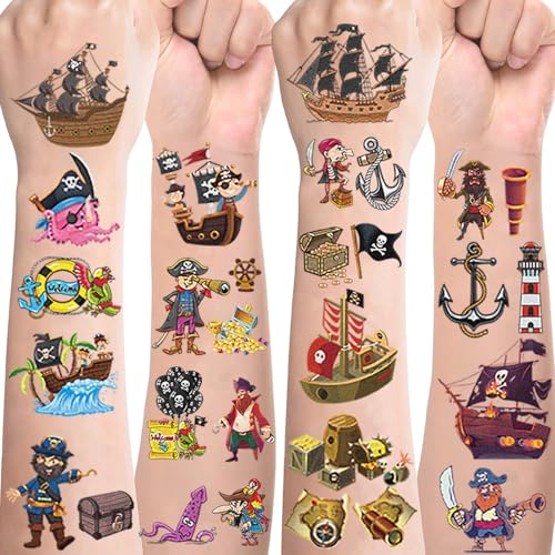 Piraten Tattoos für Kinder,10 Blätter Kindertattoos Hautfreundlich Set Temporäre Tattoos zum Aufkleben,Mitgebsel Kindergeburtstag Geschenke Party Deko Piraten Kinder Tattoo Jungen Piraten Tattoos für Kinder,10 Blätter Kindertattoos Hautfreundlich Set Temporäre Tattoos zum Aufkleben,Mitgebsel Kindergeburtstag Geschenke Party Deko Piraten Kinder Tattoo Jungen von KUGUJOM