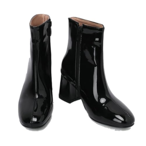 KUHAOFEU Damen Stiefeletten Mit Quadrat Zehen Reißverschluss Klobigem Hohen Absätzen Winter Kurzschaft Stiefel,Schwarz,46 EU KUHAOFEU Damen Stiefeletten Mit Quadrat Zehen Reißverschluss Klobigem Hohen Absätzen Winter Kurzschaft Stiefel,Schwarz,46 EU von KUHAOFEU