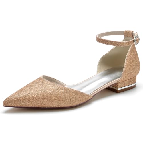 KUHAOFEU Flache Ballerinas für Damen mit Spitzer Zehenpartie Niedriger Absatz Hochzeitsschuhe Arbeitsschuhe Business-Schuhe,Champagne,43 EU KUHAOFEU Flache Ballerinas für Damen mit Spitzer Zehenpartie Niedriger Absatz Hochzeitsschuhe Arbeitsschuhe Business-Schuhe,Champagne,43 EU von KUHAOFEU