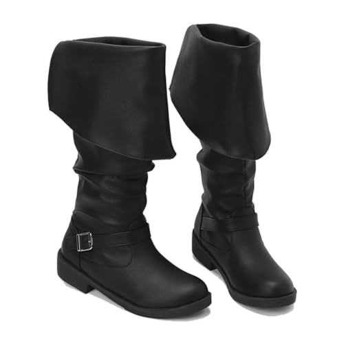 KUHAOFEU Frauen Hohe Knie Reitstiefel Schießen Auf Herbst Winter Stiefel,Schwarz,40 EU von KUHAOFEU