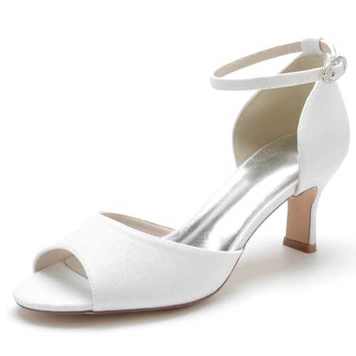 KUHAOFEU Frauen Niedrige Kätzchen Absatz Summer Sandalen Peep Toe Glitter Knöchelriemen Hochzeit Kleid Schuhe,Weiß,43 EU KUHAOFEU Frauen Niedrige Kätzchen Absatz Summer Sandalen Peep Toe Glitter Knöchelriemen Hochzeit Kleid Schuhe,Weiß,43 EU von KUHAOFEU