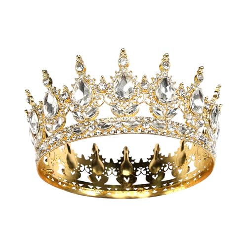 Krone Damen, Prinzessin Krone Königin Krone Haarschmuck Diadem Tiara Kristallkrone mit Strass, Queen Tiara Barock Hochzeit Krone für Frauen für Hochzeiten Verlobungen Und Besondere Anlässe von KUHAWL