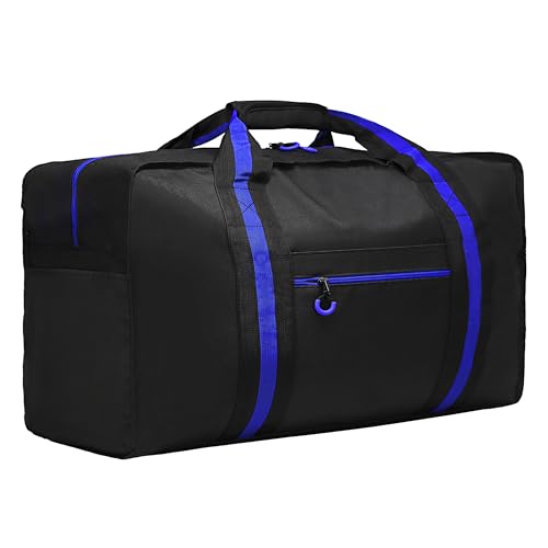 Duffle Bags for Women Men Travel Heavy Duty Sports Tote Gym Bag, Shoulder Weekender Overnight Bag, Blau, 100L von KUI WAN