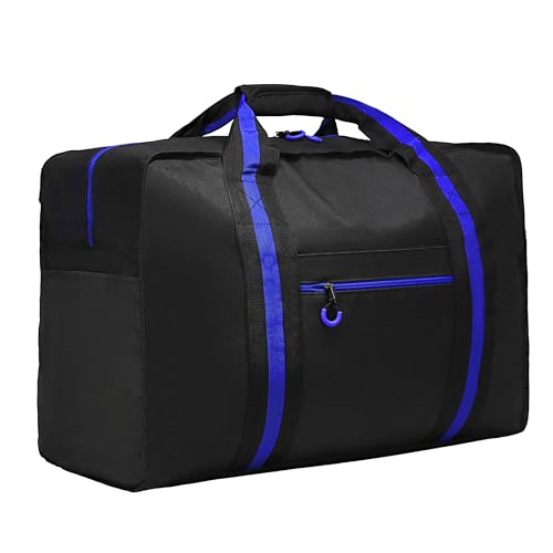 Duffle Bags for Women Men Travel Heavy Duty Sports Tote Gym Bag, Shoulder Weekender Overnight Bag, Blau, 60L von KUI WAN