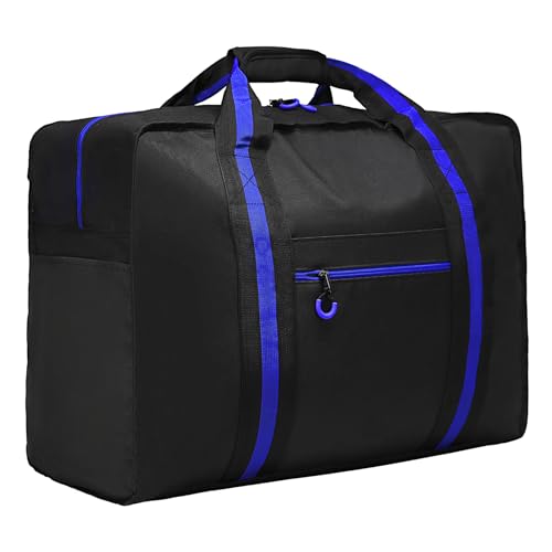 Duffle Bags for Women Men Travel Heavy Duty Sports Tote Gym Bag, Shoulder Weekender Overnight Bag, Style 1-blau, 35L von KUI WAN