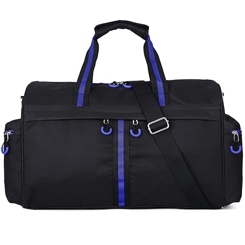 Duffle Bags for Women Men Travel Heavy Duty Sports Tote Gym Bag, Shoulder Weekender Overnight Bag, Style 2-blau, 35L von KUI WAN