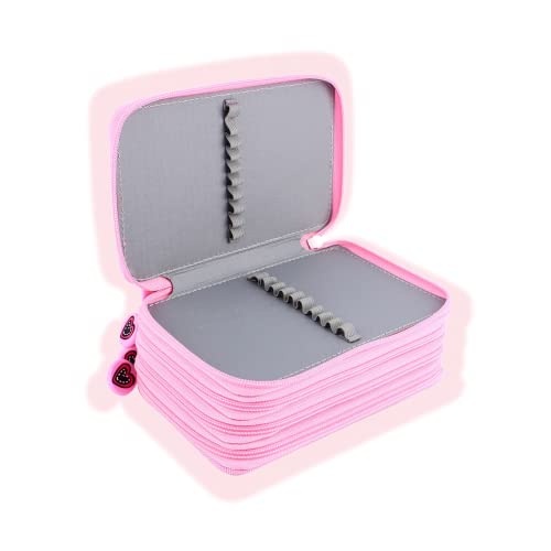 Federmäppchen, 72 Fächer Multifunktions Stift Etui Große Kapazität 4 Fächer Oxford Stoff Stift Organizer Schreibwaren Aufbewahrung Stift Box Marker Stift Etui für Student Teen Kid (Rosa) von KUIDAMOS