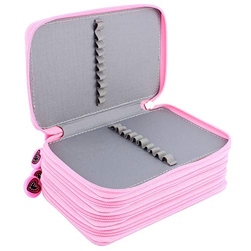 KUIDAMOS Pinkes Federm?ppchen mit 72 F?Chern federmappe m?dchen Multifunktionales Federm?ppchen mit 4 F?Chern, Gro?es Fassungsverm?gen, Stift-Organizer, Estuches escolares von KUIDAMOS