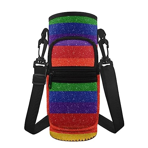 KUIFORTI Wasserflaschen-Beutel, Tasche mit Riemen, für Damen und Mädchen, Sport, Wasserflasche, Schultertasche, Neopren, Crossbody-Flaschenträger, Geldbörse für Schule, Büro, Reisen von KUIFORTI