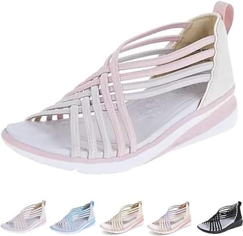 KUIPATE Heccie Orthopädische Sandalen für Damen, Stretch, orthopädische Sandalen für Damen, leichte Sandalen, mit Fußgewölbeunterstützung, rose, 39 EU von KUIPATE