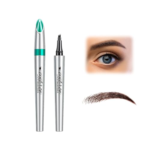 Augenbrauenstift, Mit 4 Gabelspitzen, Microblading Augenbrauenstift, Wasserdichter und Schweißfester Augenbrauenstift, Langanhaltend Natürliche Augenbrauen Make-up (Helle Kaffeefarbe) von KUIRUNRX