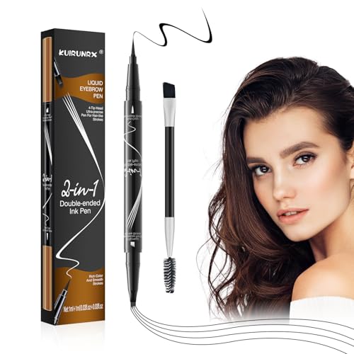 KUIRUNRX® 2-in-1 Dual-Ended Microblading Augenbrauenstift, Quad-Augenbrauenstift mit zwei Enden, Wischfest Eyebrow Pencil Kann Leicht Natürliche Augenbrauenfarbe von KUIRUNRX