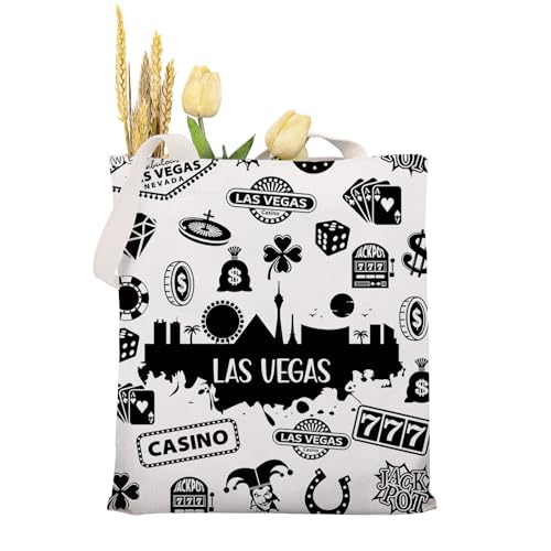 KUIYA Las Vegas Tragetasche, Geschenk für Las Vegas Liebhaber, Leinen, Tragetaschen für Shopping, Reisen, Schule, Büro, Las Vegas Souvenir, Las Vegas Toteuk von KUIYAI