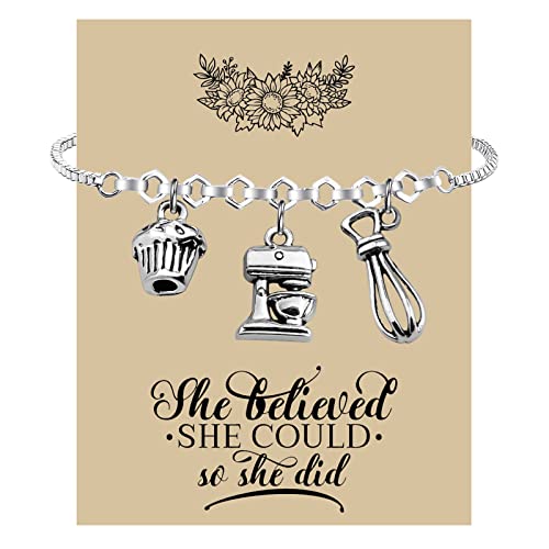 KUIYAI Bäcker-Armband, Konditorin, Schmuck, Geschenk für kulinarische Studenten, Backschmuck, 1.5, Kupfer von KUIYAI