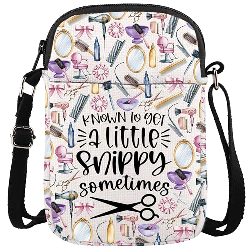 KUIYAI Cosmetologist Gift Organizer Hair Stylist Zipper Crossbody Bag Friseur Geschenke für Friseure (Little Snippy) von KUIYAI