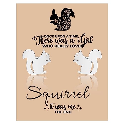 KUIYAI Eichhörnchen Ohrstecker - Edelstahl, Hypoallergen, Zurückschnappen, Poliert, 1 Stück, Female, Silver, Sommer, Liebe, Jahrestag, Valentinstag, Abschluss, EARRING von KUIYAI