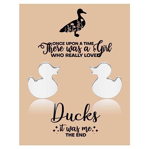 KUIYAI Enten-Ohrstecker für Entenliebhaber, Geschenk für Entenliebhaber, Geschenk "Once Upon A Time There Was A Girl Who Really Loved Duck, Edelstahl von KUIYAI