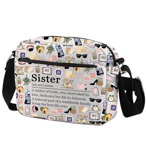 KUIYAI Jehova Witness Merchandise Hebräische Israelite Geschenke JW Geschenk Christian Canvas Crossbody Reißverschlusstasche (SsterNoun) von KUIYAI