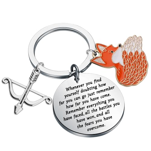 KUIYAI Literary Book Inspired Gift Archer And Fox Keychain Fantasy Book Reader Gift Bookish Merchandise, Whenever Foxuk, 36 von KUIYAI
