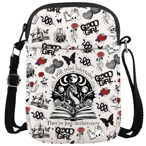 KUIYAI Lustige Kuriertasche für Buchliebhaber, Geschenk, Lesegeschenk, mit Reißverschluss, Crossbody-Tasche (noch ReadFairytale) von KUIYAI