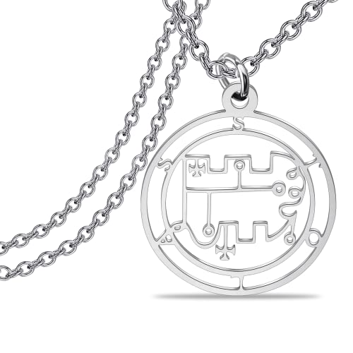 KUIYAI Siegel der Stolas Halskette Medaillon Okkulter Dämon Salomon Hexerei Geschenke, 3, Edelstahl von KUIYAI