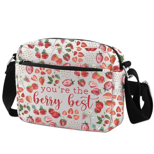 KUIYAI Strawberry Gift Gardening Crossbody Zipper Bag Fruit Merchandise Strawberry Lover Gift Vacay Mode Gifts (strawberryBest) von KUIYAI
